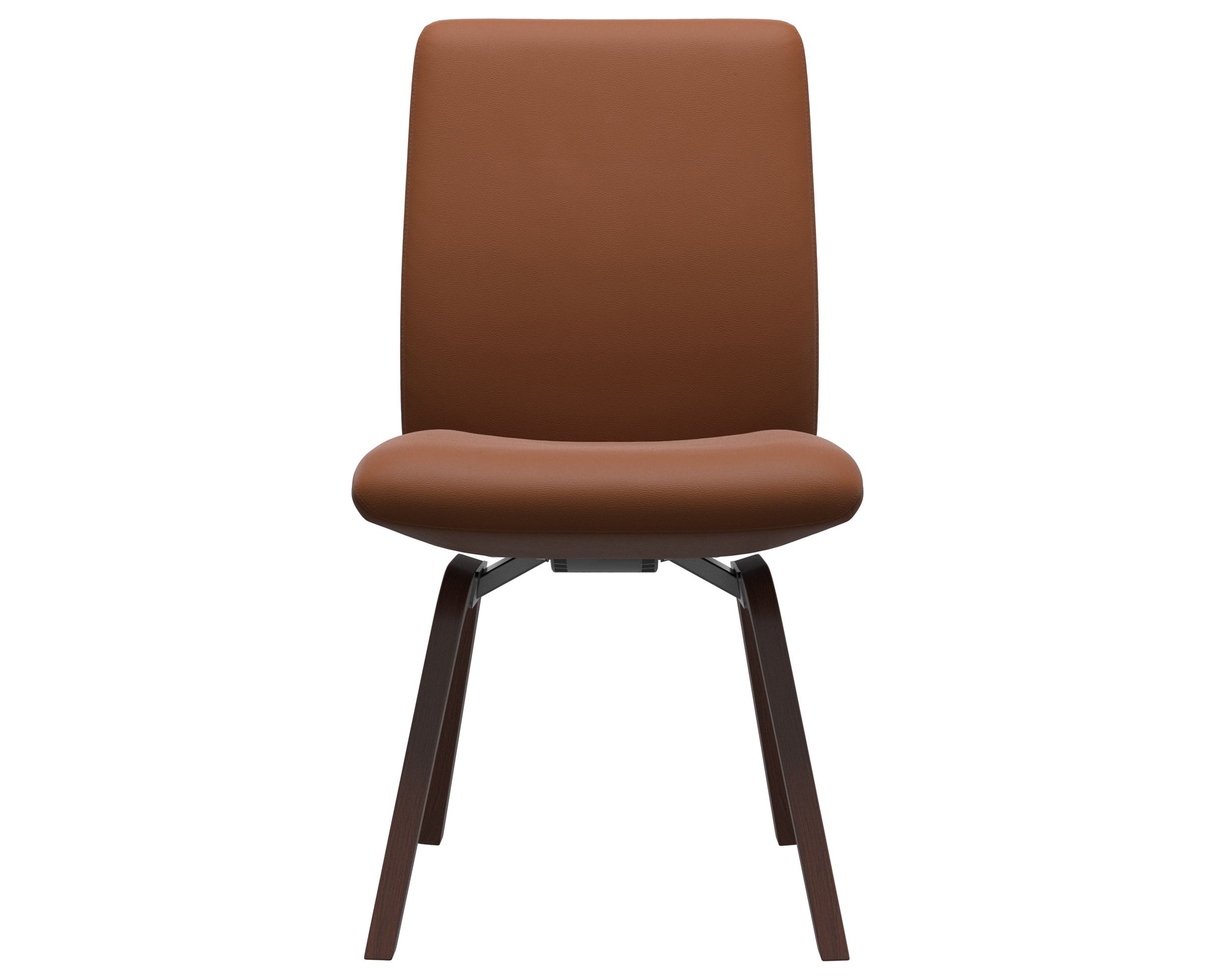 Paloma Leather New Cognac and Walnut Base | Stressless Laurel Low Back D200 Dining Chair | Valley Ridge Furniture