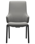 Paloma Leather Silver Grey and Black Base | Stressless Laurel High Back D100 Dining Chair w/Arms | Valley Ridge Furniture