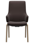 Paloma Leather Chocolate and Natural Base | Stressless Laurel High Back D100 Dining Chair w/Arms | Valley Ridge Furniture