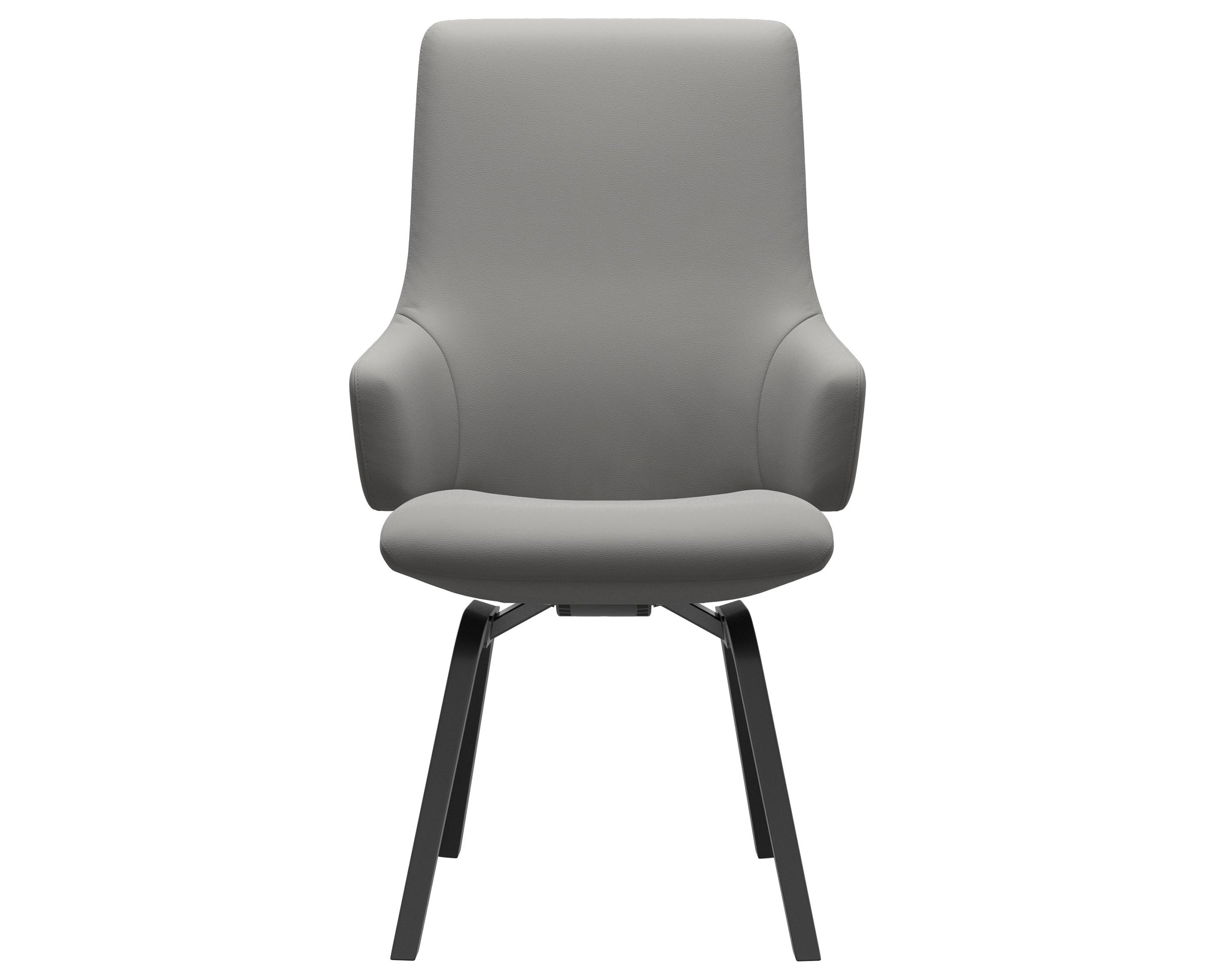 Paloma Leather Silver Grey and Black Base | Stressless Laurel High Back D200 Dining Chair w/Arms | Valley Ridge Furniture