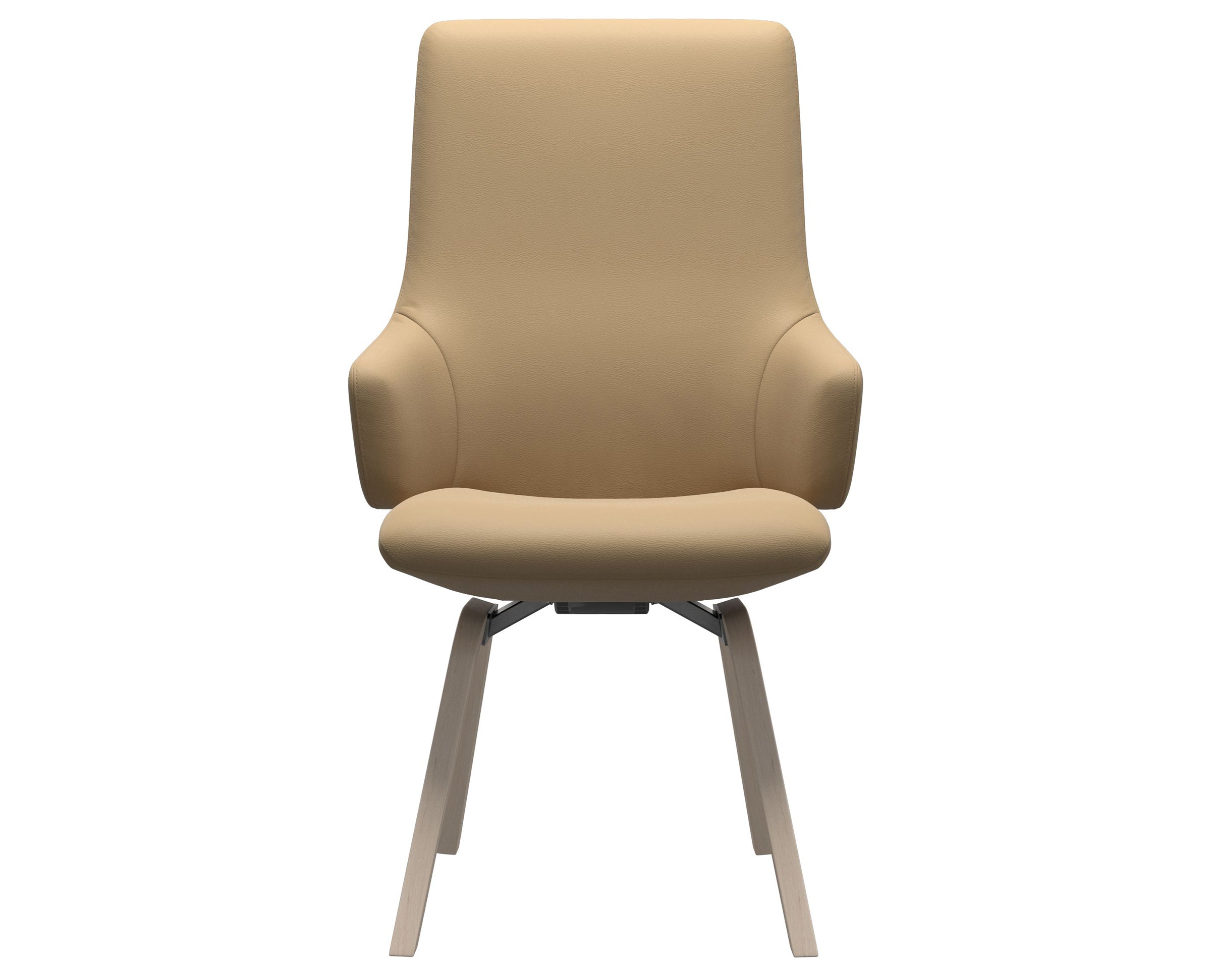 Paloma Leather Sand and Whitewash Base | Stressless Laurel High Back D200 Dining Chair w/Arms | Valley Ridge Furniture