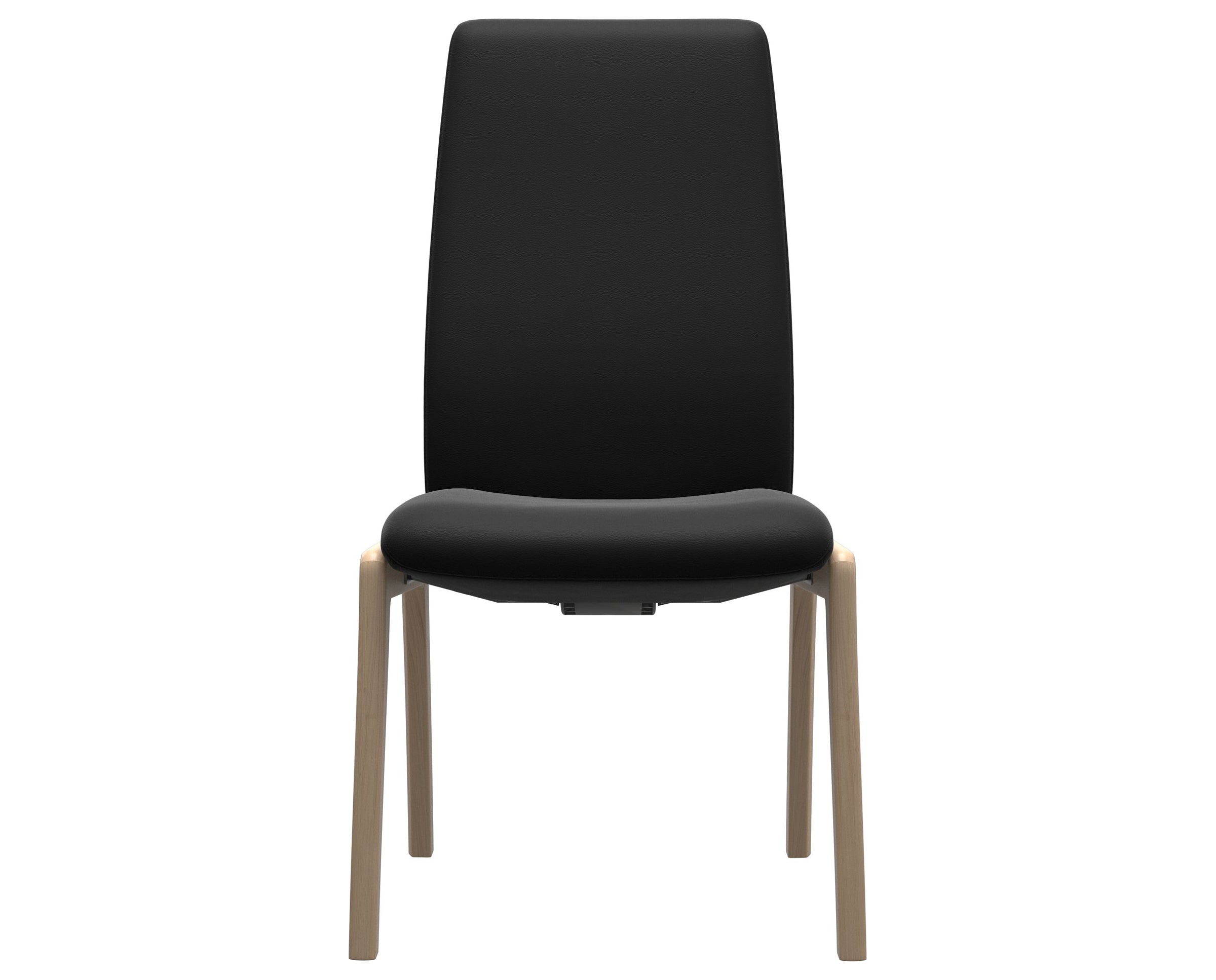 Paloma Leather Black and Natural Base | Stressless Laurel High Back D100 Dining Chair | Valley Ridge Furniture