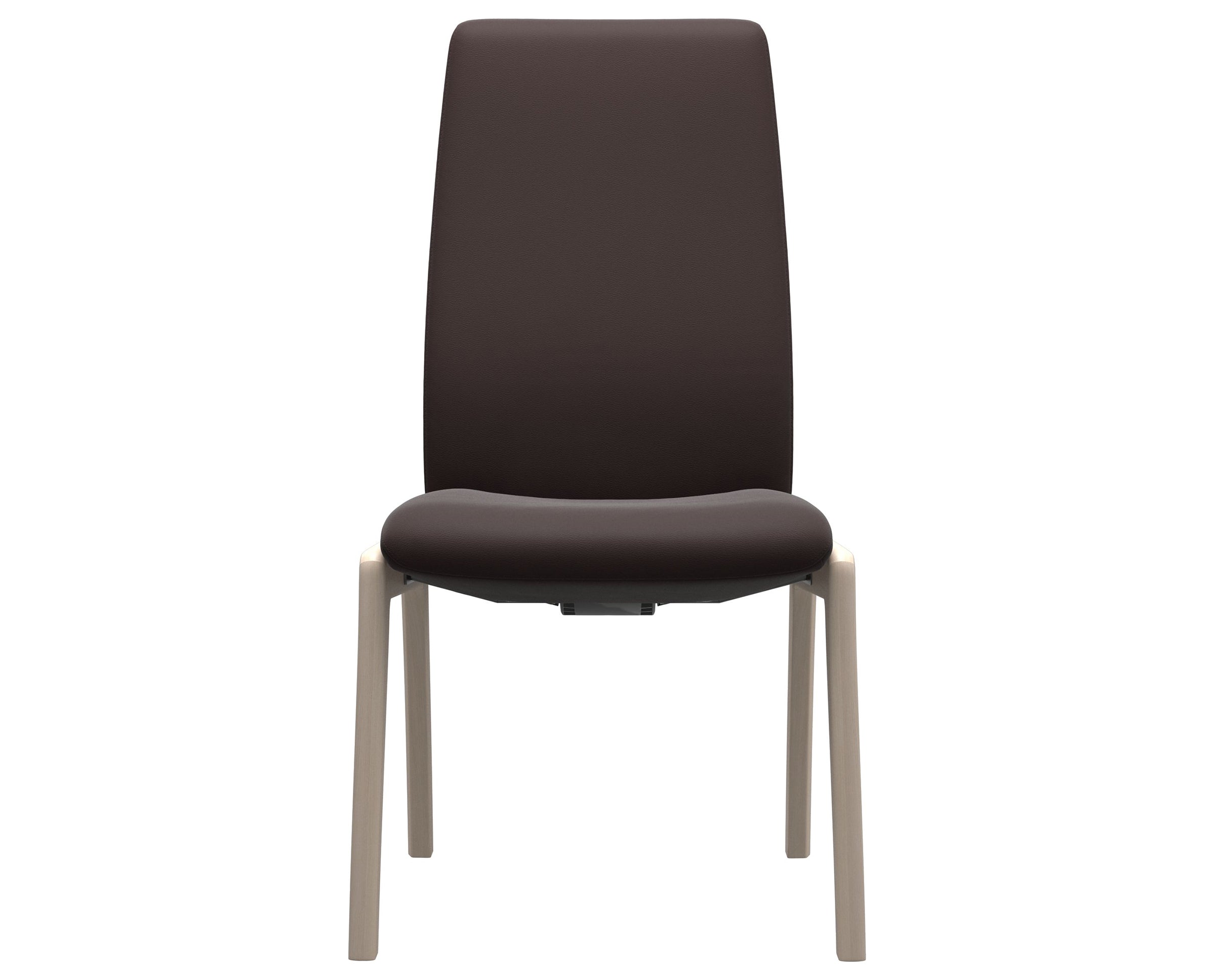 Paloma Leather Chocolate and Whitewash Base | Stressless Laurel High Back D100 Dining Chair | Valley Ridge Furniture