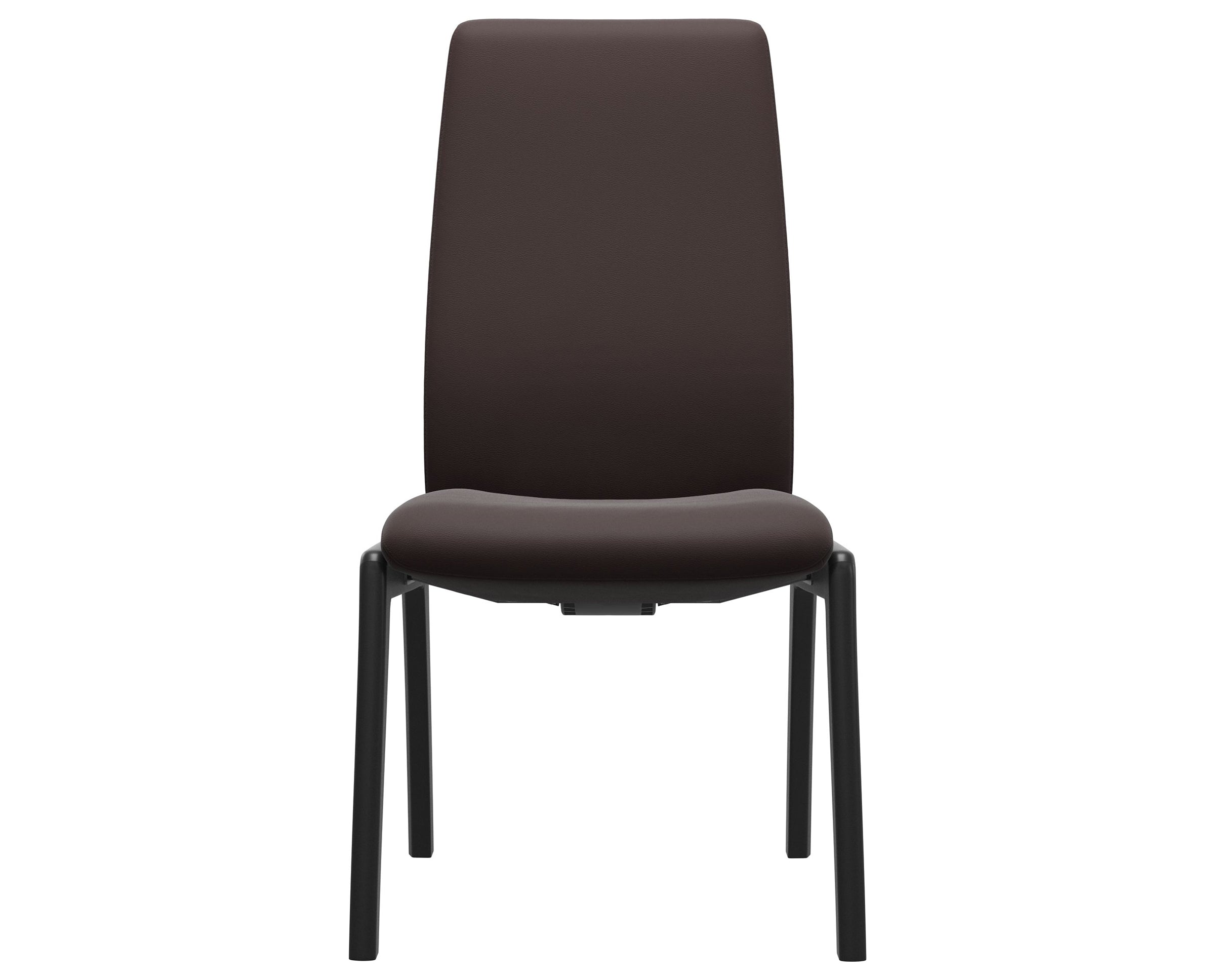 Paloma Leather Chocolate and Black Base | Stressless Laurel High Back D100 Dining Chair | Valley Ridge Furniture