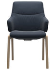 Paloma Leather Oxford Blue and Natural Base | Stressless Mint Low Back D100 Dining Chair w/Arms | Valley Ridge Furniture