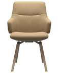 Paloma Leather Sand and Natural Base | Stressless Mint Low Back D200 Dining Chair w/Arms | Valley Ridge Furniture