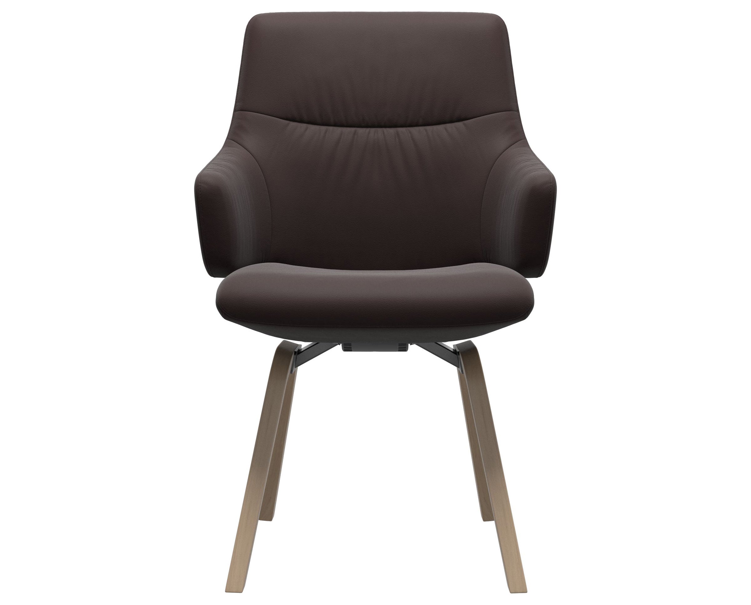 Paloma Leather Chocolate and Natural Base | Stressless Mint Low Back D200 Dining Chair w/Arms | Valley Ridge Furniture