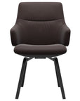 Paloma Leather Chocolate and Black Base | Stressless Mint Low Back D200 Dining Chair w/Arms | Valley Ridge Furniture