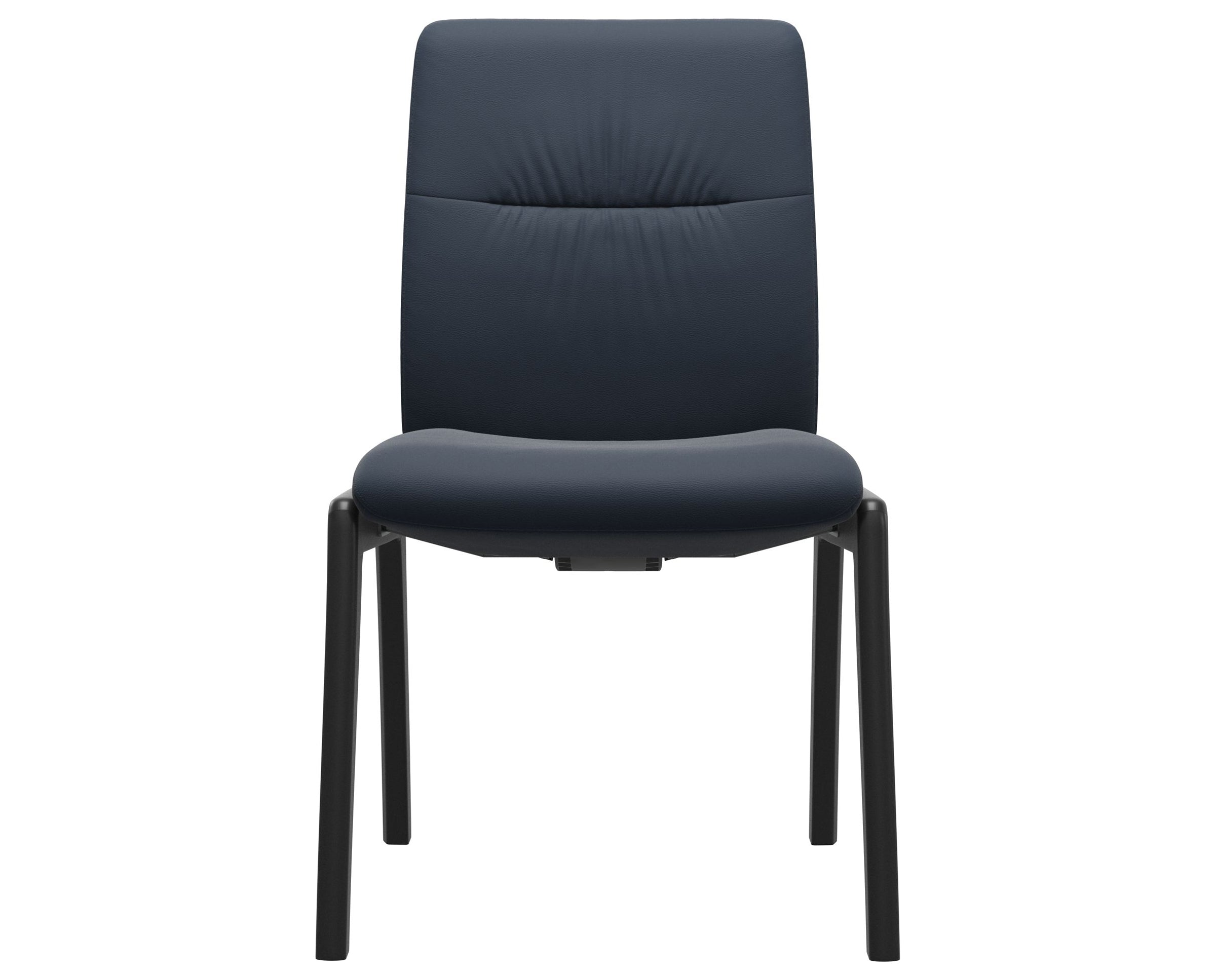 Paloma Leather Oxford Blue and Black Base | Stressless Mint Low Back D100 Dining Chair | Valley Ridge Furniture