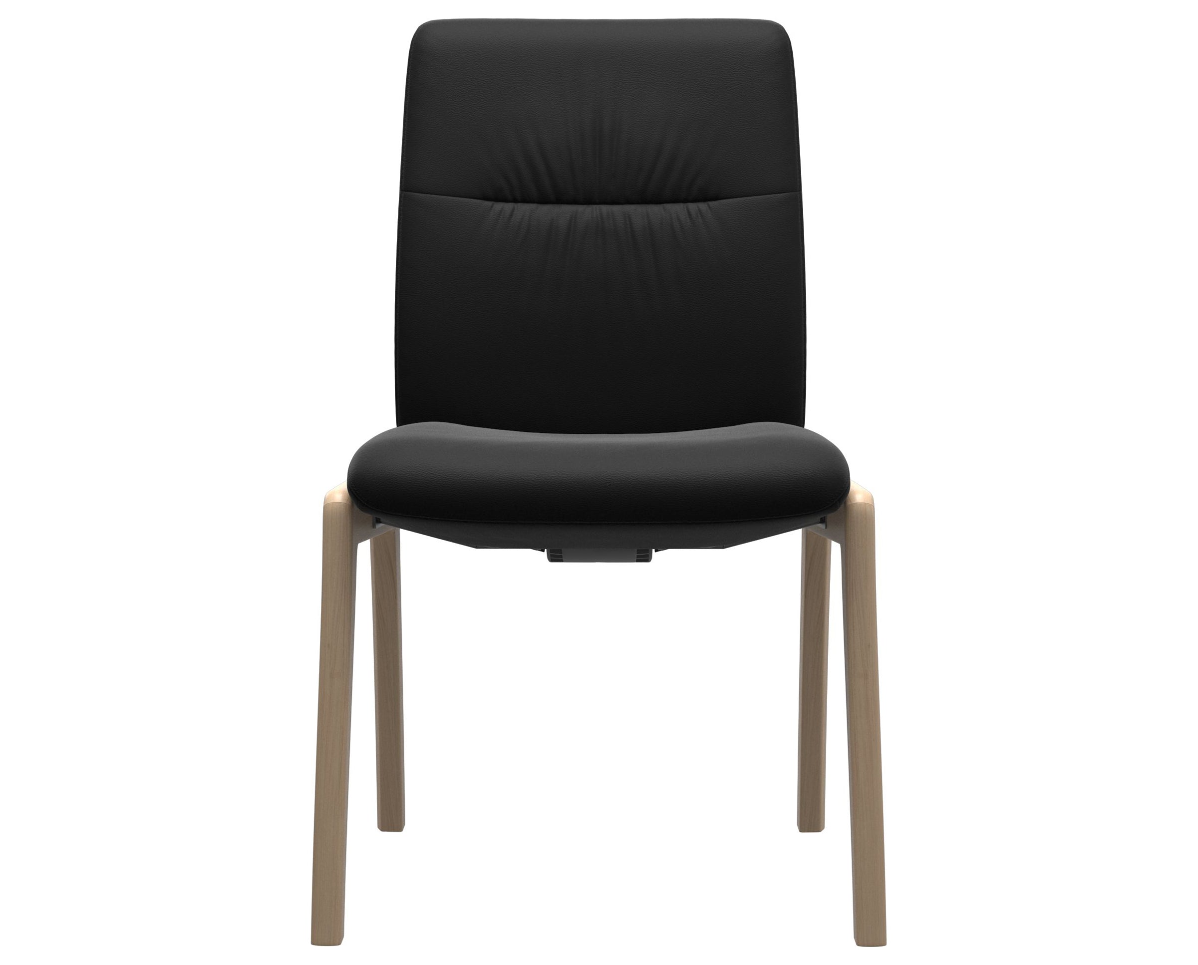 Paloma Leather Black and Natural Base | Stressless Mint Low Back D100 Dining Chair | Valley Ridge Furniture