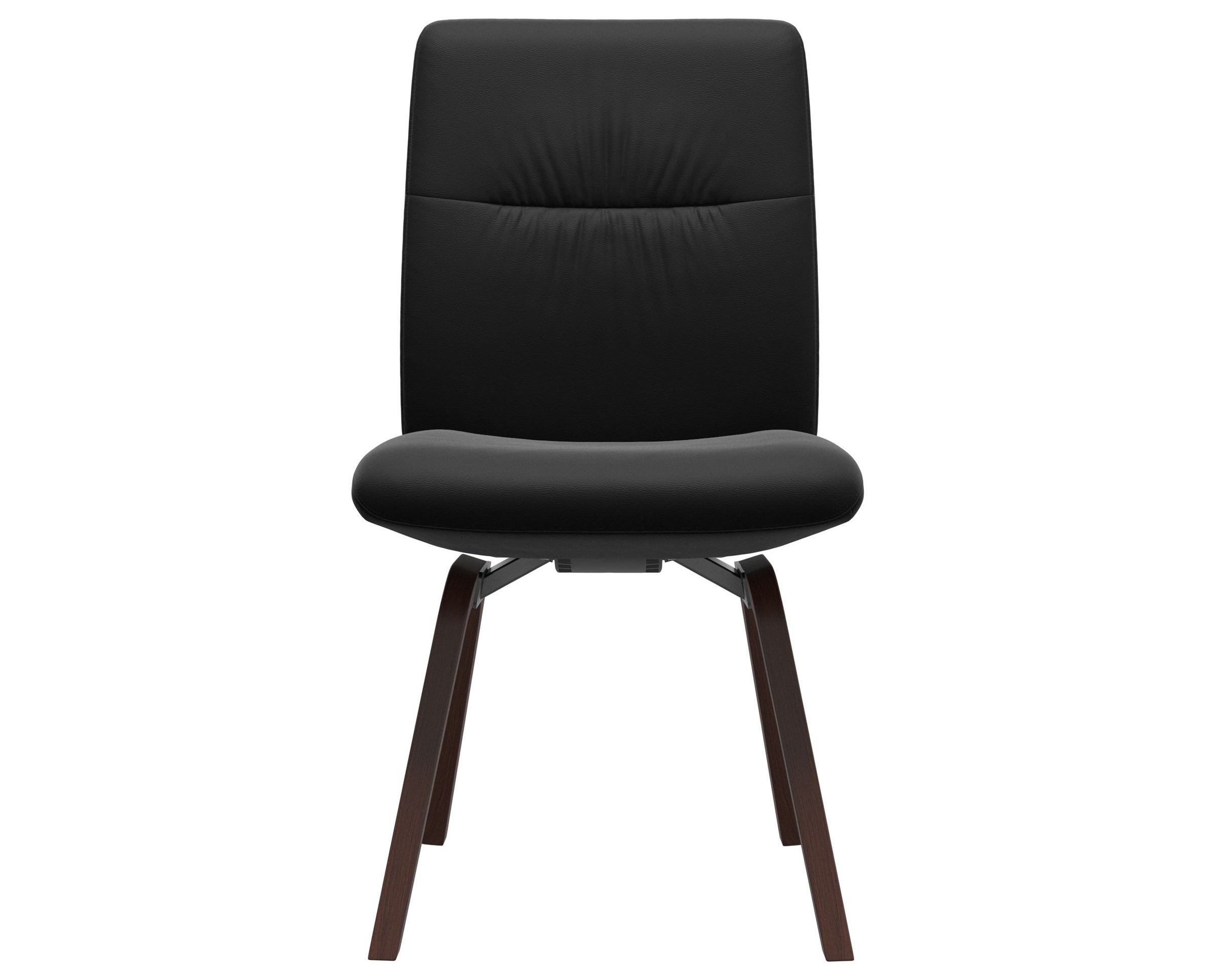 Paloma Leather Black and Walnut Base | Stressless Mint Low Back D200 Dining Chair | Valley Ridge Furniture