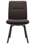Paloma Leather Chocolate and Black Base | Stressless Mint Low Back D200 Dining Chair | Valley Ridge Furniture