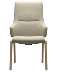 Paloma Leather Light Grey and Natural Base | Stressless Mint High Back D100 Dining Chair w/Arms | Valley Ridge Furniture