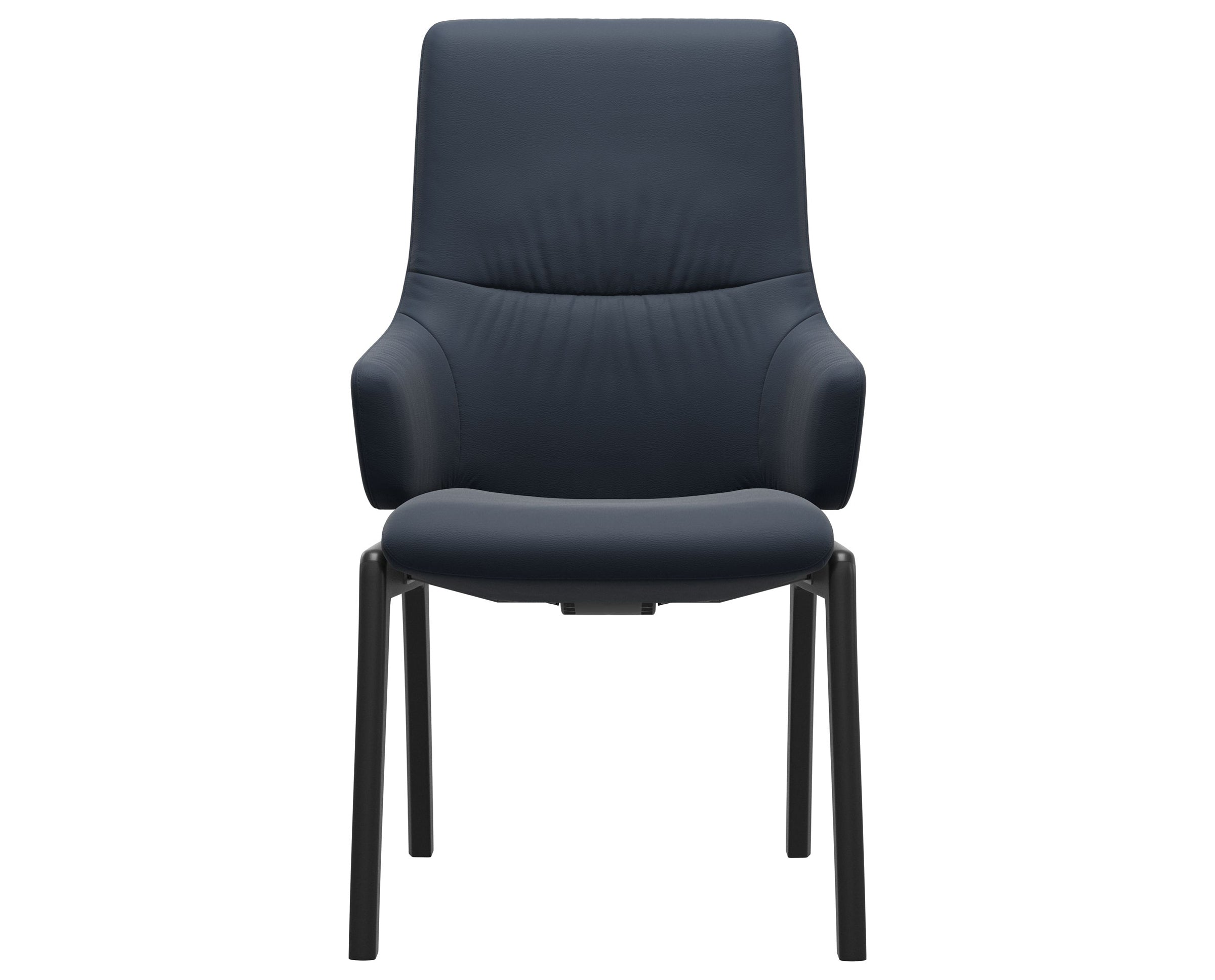 Paloma Leather Oxford Blue and Black Base | Stressless Mint High Back D100 Dining Chair w/Arms | Valley Ridge Furniture