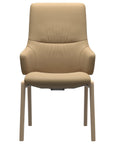 Paloma Leather Sand and Natural Base | Stressless Mint High Back D100 Dining Chair w/Arms | Valley Ridge Furniture