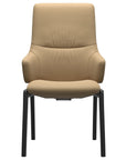 Paloma Leather Sand and Black Base | Stressless Mint High Back D100 Dining Chair w/Arms | Valley Ridge Furniture