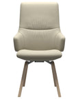 Paloma Leather Light Grey and Natural Base | Stressless Mint High Back D200 Dining Chair w/Arms | Valley Ridge Furniture