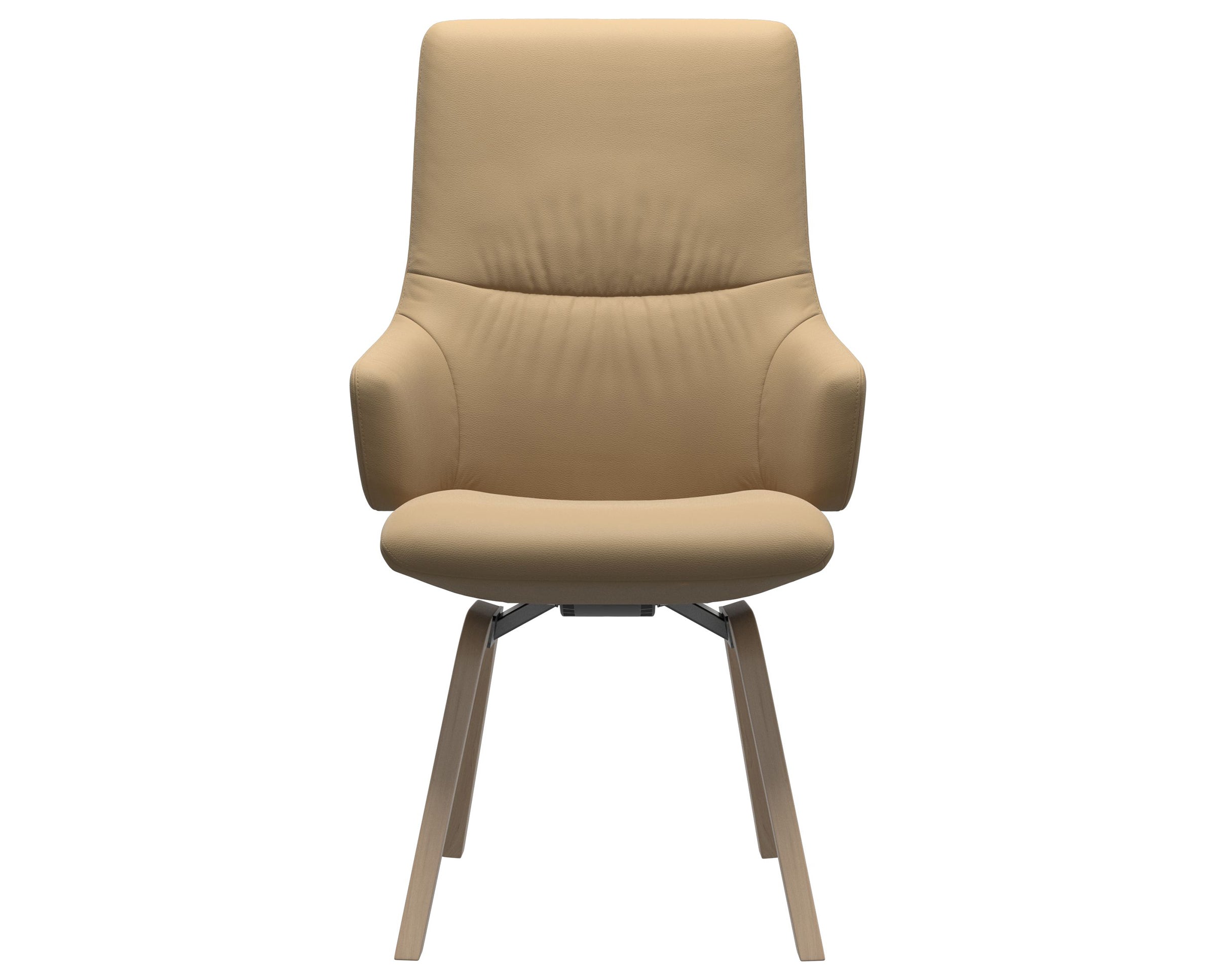 Paloma Leather Sand and Natural Base | Stressless Mint High Back D200 Dining Chair w/Arms | Valley Ridge Furniture