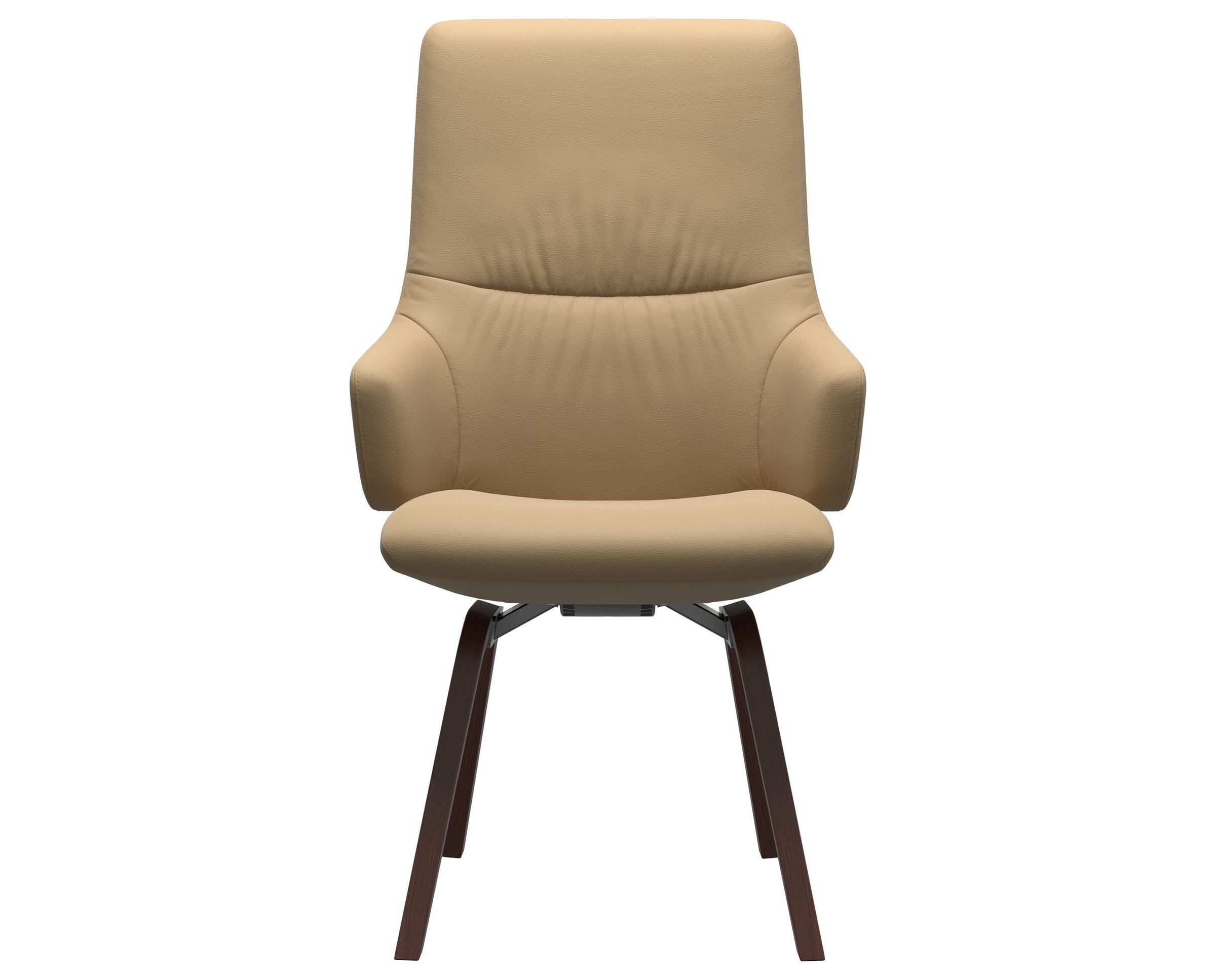 Paloma Leather Sand and Walnut Base | Stressless Mint High Back D200 Dining Chair w/Arms | Valley Ridge Furniture