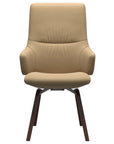 Paloma Leather Sand and Walnut Base | Stressless Mint High Back D200 Dining Chair w/Arms | Valley Ridge Furniture
