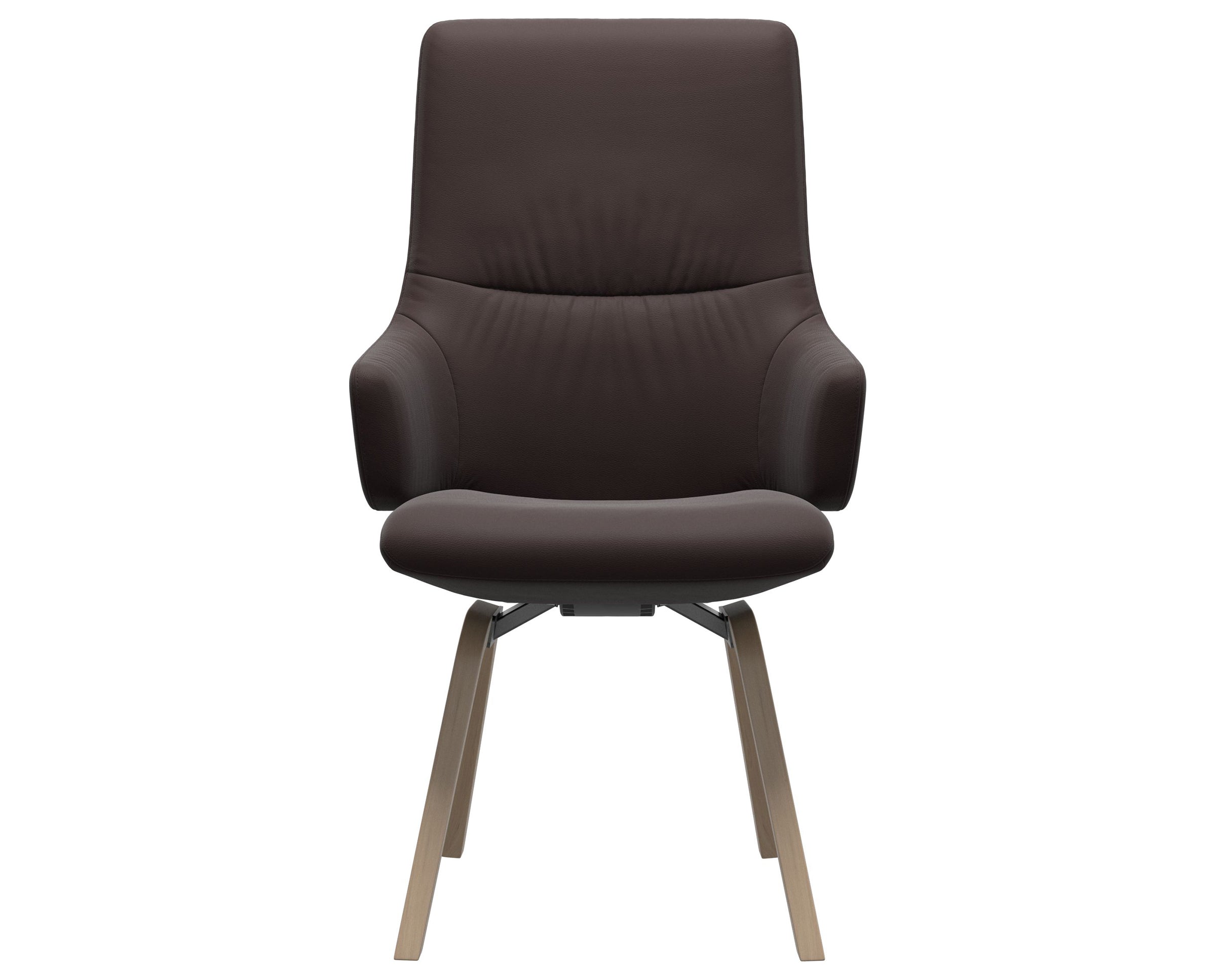Paloma Leather Chocolate and Natural Base | Stressless Mint High Back D200 Dining Chair w/Arms | Valley Ridge Furniture