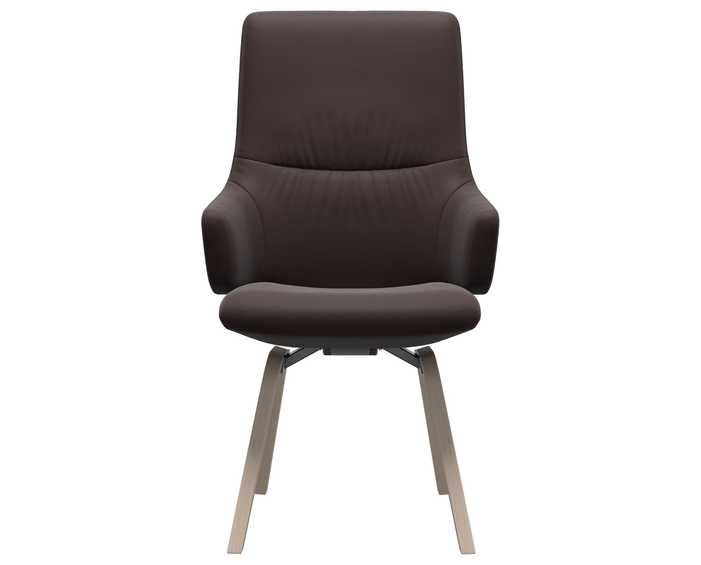 Paloma Leather Chocolate and Whitewash Base | Stressless Mint High Back D200 Dining Chair w/Arms | Valley Ridge Furniture