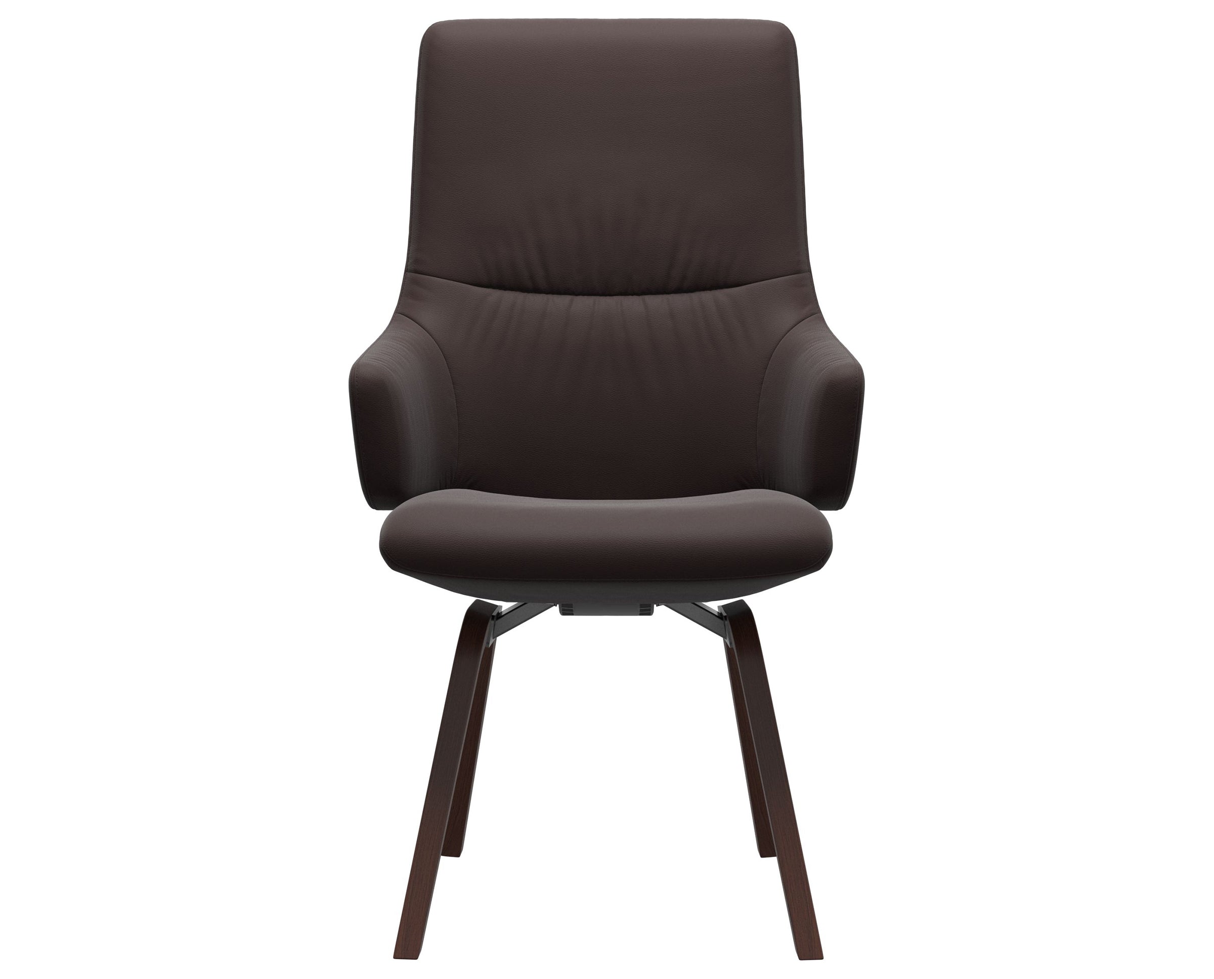 Paloma Leather Chocolate and Walnut Base | Stressless Mint High Back D200 Dining Chair w/Arms | Valley Ridge Furniture