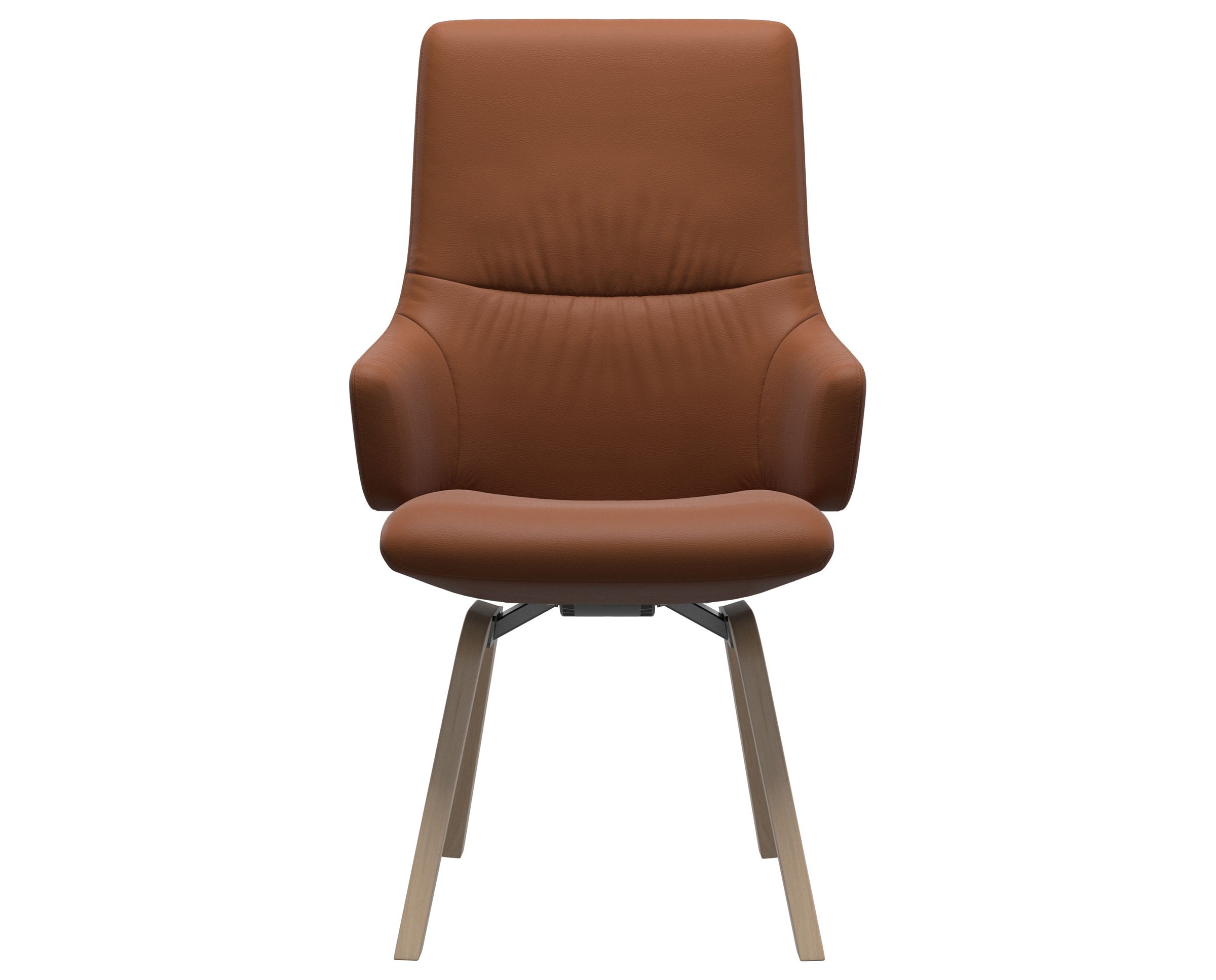 Paloma Leather New Cognac and Natural Base | Stressless Mint High Back D200 Dining Chair w/Arms | Valley Ridge Furniture
