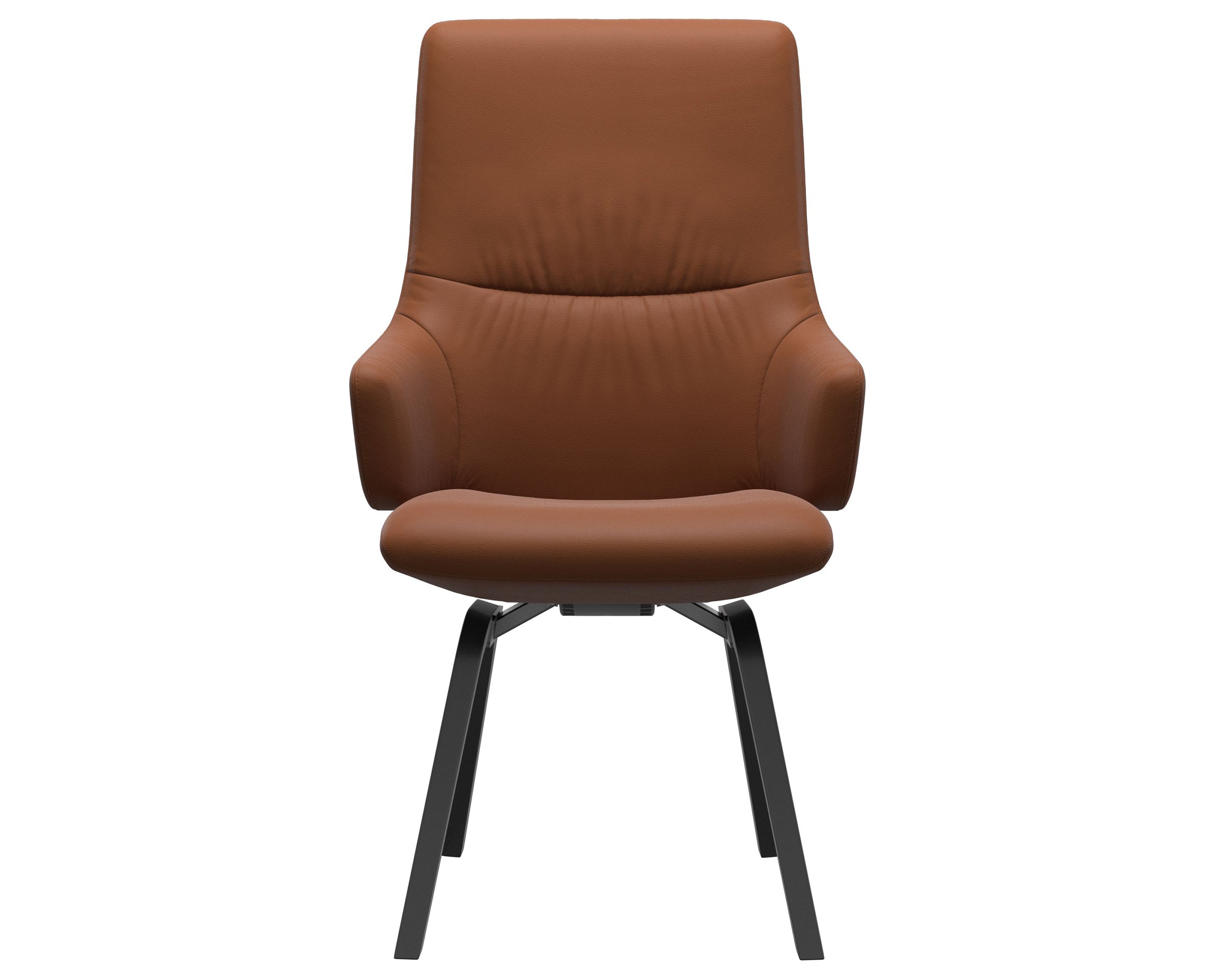 Paloma Leather New Cognac and Black Base | Stressless Mint High Back D200 Dining Chair w/Arms | Valley Ridge Furniture