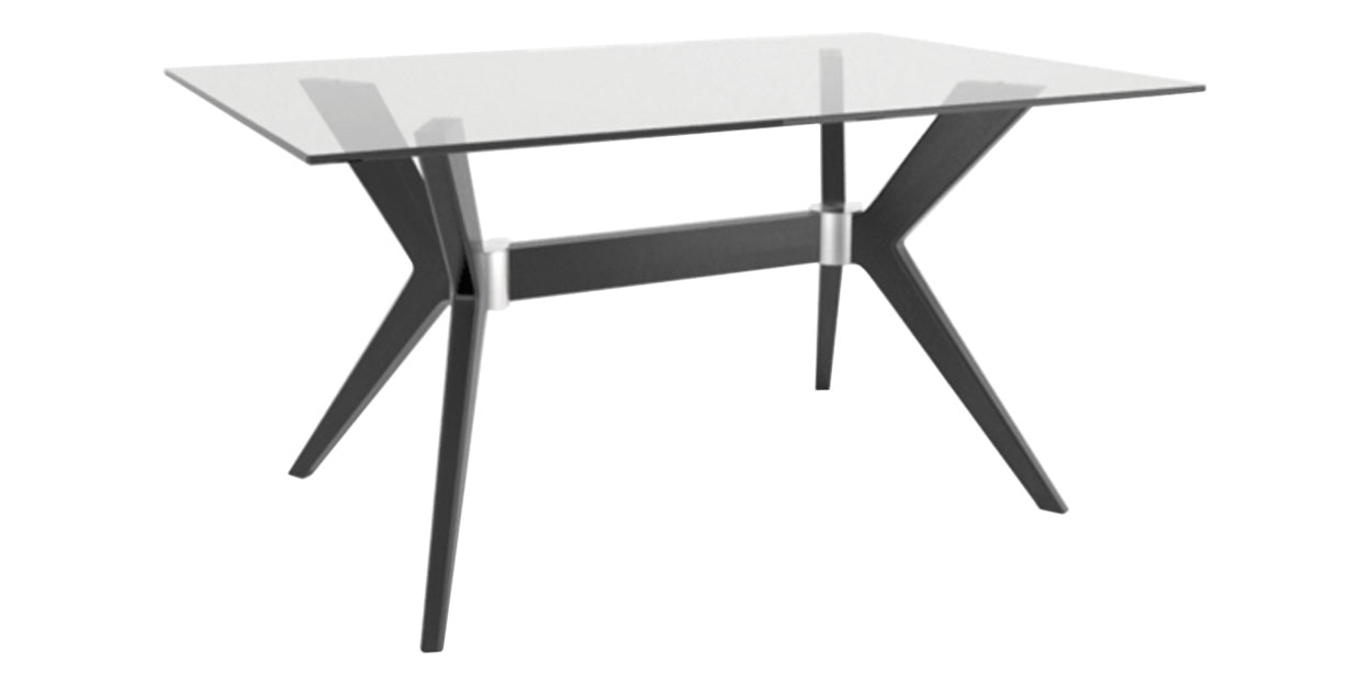 Canadel Downtown Glass Top Dining Table 4060 with DP Base