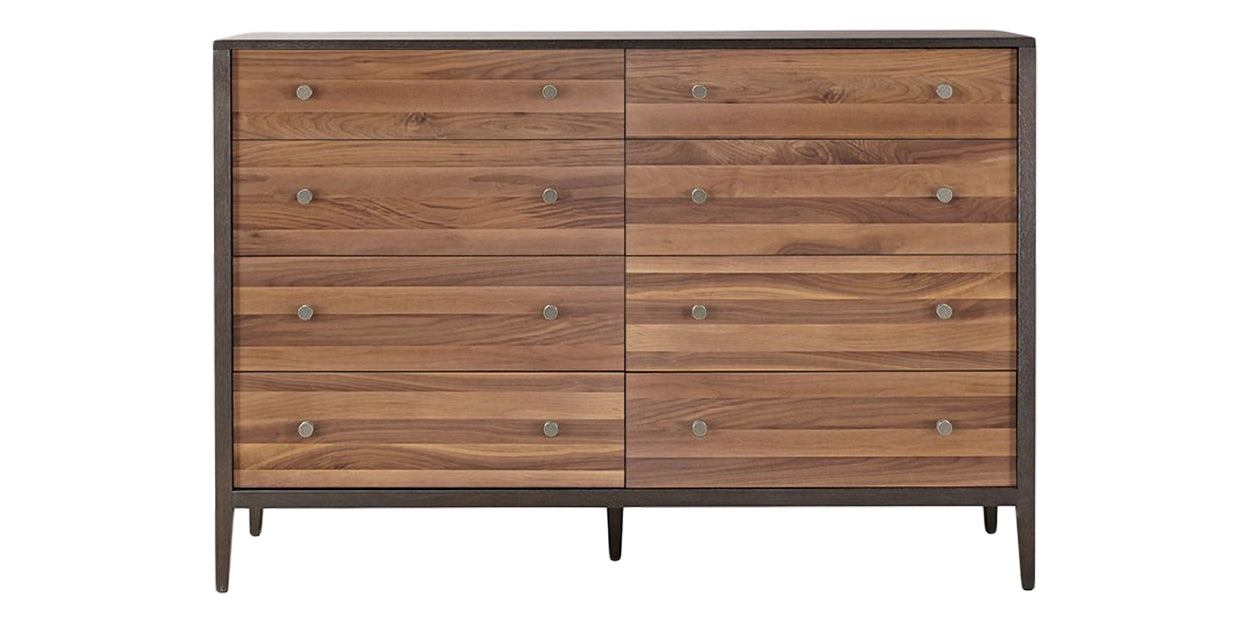 Carbon with Walnut Stripe | West Bros Hayden 8 Drawer Dresser