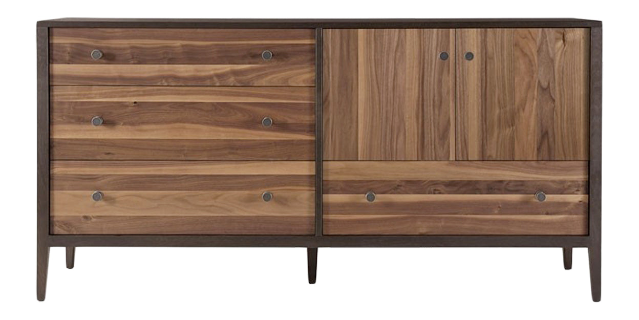 Carbon with Walnut Stripe | West Bros Hayden Door Dresser