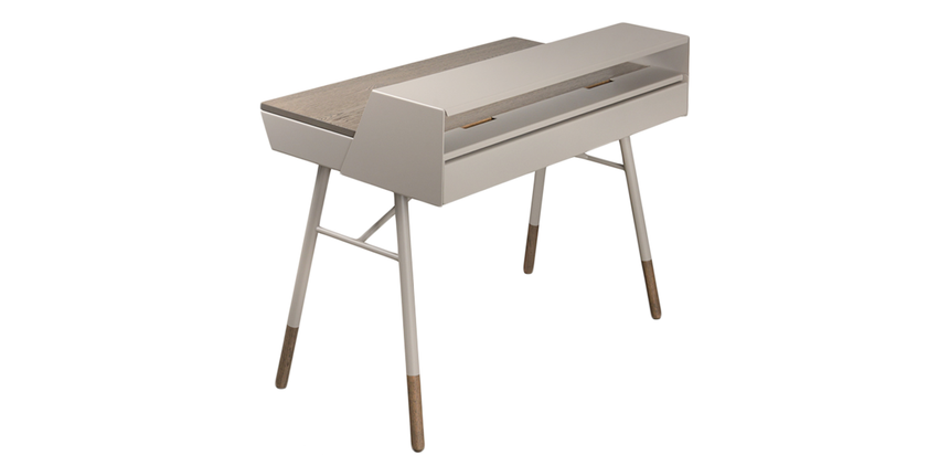 Mushroom and Smoke Oak | Trica Note Desk