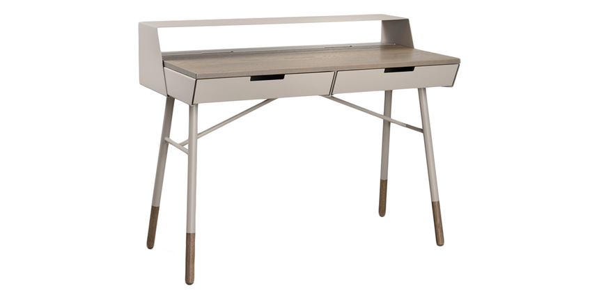 Mushroom and Smoke Oak | Trica Note Desk