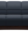 Paloma Leather Oxford Blue and Brown Base | Stressless Oslo Loveseat | Valley Ridge Furniture