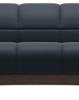 Paloma Leather Oxford Blue and Walnut Base | Stressless Oslo Loveseat | Valley Ridge Furniture