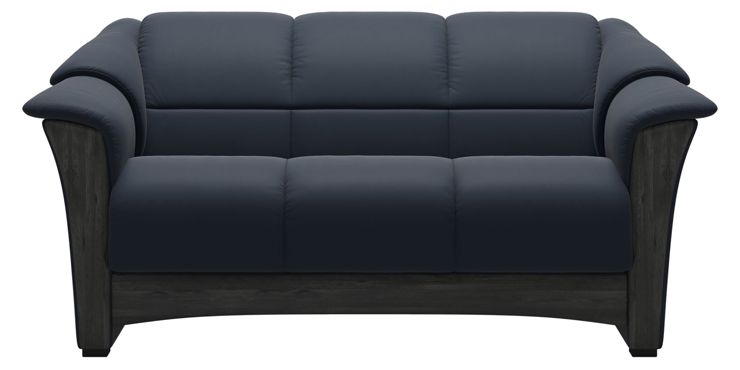 Paloma Leather Oxford Blue and Grey Base | Stressless Oslo Loveseat | Valley Ridge Furniture