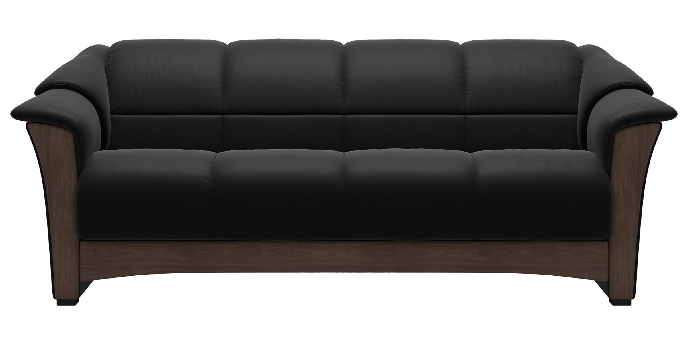Paloma Leather Black and Walnut Base | Stressless Oslo Sofa | Valley Ridge Furniture