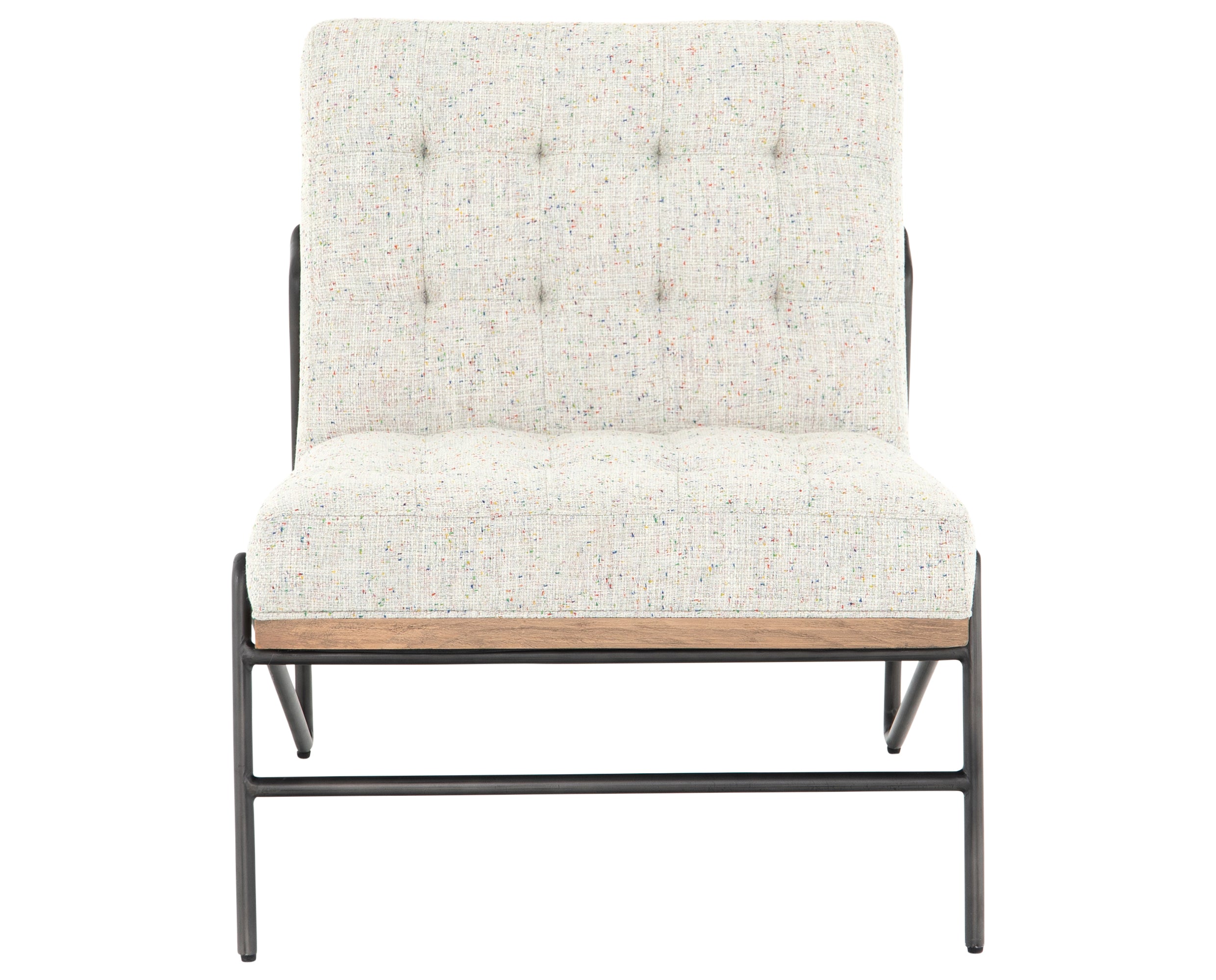 Neutral Fleck Fabric &amp; Gunmetal Iron with Natural Beech | Romy Chair | Valley Ridge Furniture