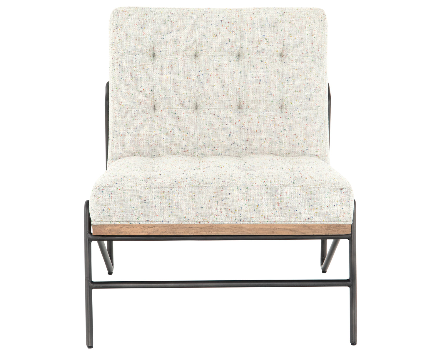 Neutral Fleck Fabric & Gunmetal Iron with Natural Beech | Romy Chair | Valley Ridge Furniture