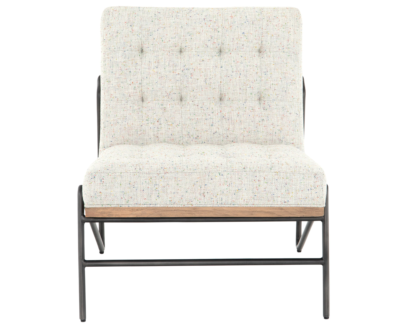Neutral Fleck Fabric & Gunmetal Iron with Natural Beech | Romy Chair | Valley Ridge Furniture