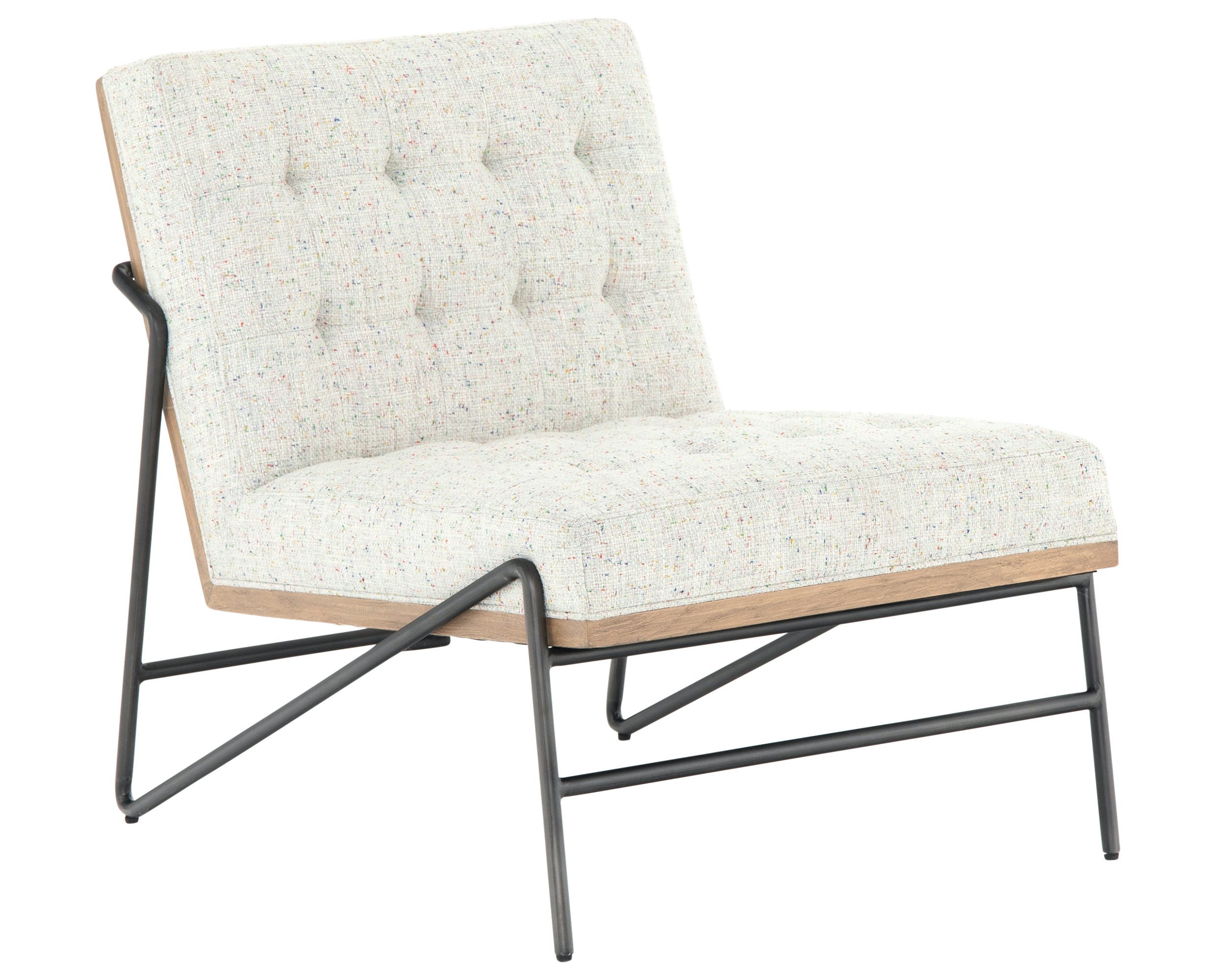 Neutral Fleck Fabric &amp; Gunmetal Iron with Natural Beech | Romy Chair | Valley Ridge Furniture