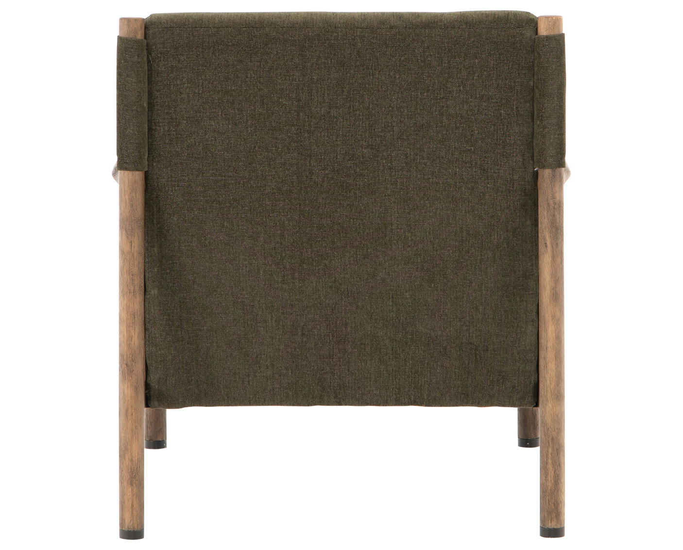 Sutton Olive Fabric & Natural Cane Rattan with Distressed Natural Parawood & Gunmetal Iron | Kempsey Chair | Valley Ridge Furniture