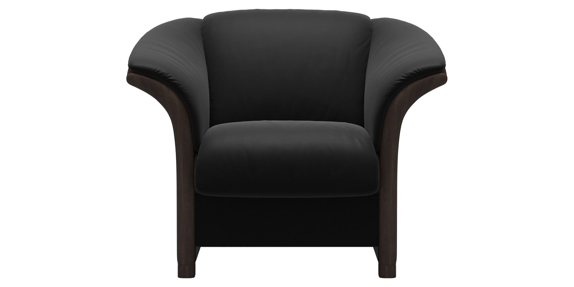 Paloma Leather Black and Wenge Arm Trim | Stressless Manhattan Chair | Valley Ridge Furniture