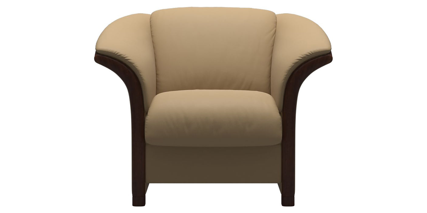 Paloma Leather Sand & Brown Arm Trim | Stressless Manhattan Chair | Valley Ridge Furniture