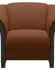 Paloma Leather New Cognac and Grey Arm Trim | Stressless Manhattan Chair | Valley Ridge Furniture