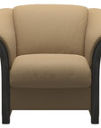 Paloma Leather Sand and Grey Arm Trim | Stressless Manhattan Chair | Valley Ridge Furniture