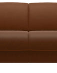 Paloma Leather New Cognac and Brown Arm Trim | Stressless Manhattan Loveseat | Valley Ridge Furniture
