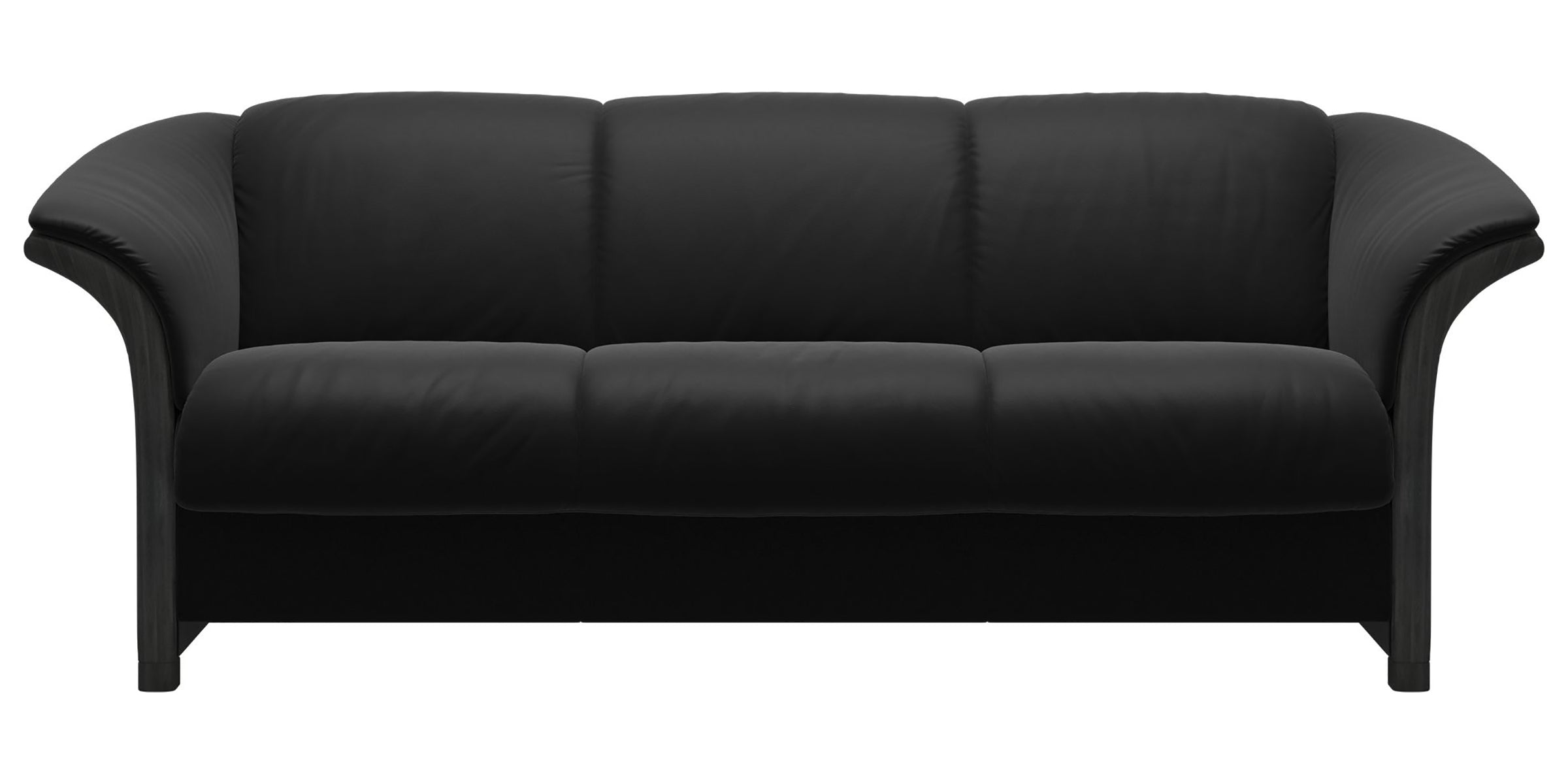 Paloma Leather Black and Grey Arm Trim | Stressless Manhattan Sofa | Valley Ridge Furniture