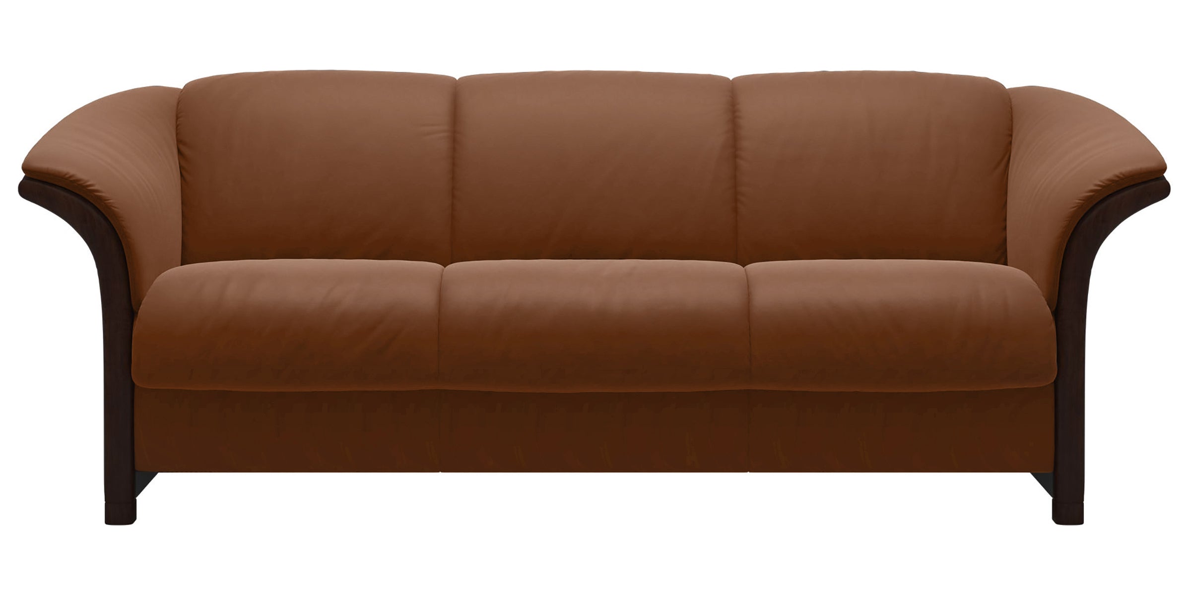 Paloma Leather New Cognac and Brown Arm Trim | Stressless Manhattan Sofa | Valley Ridge Furniture